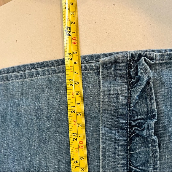 Ann Taylor Chambray Ruffle Blouse Sz XS - Picture 3 of 5